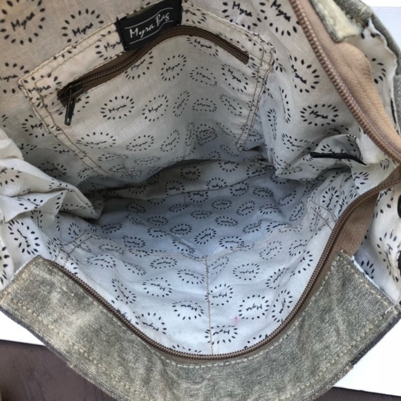 Myra bag backpack Vintage theme up-cycled material - Picture 6 of 7